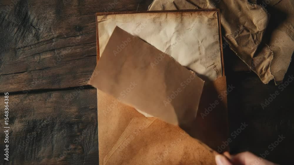 Poster vintage-style envelope with a partially visible letter inside