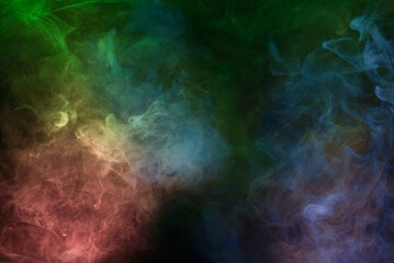 Blue and pink steam on a black background.