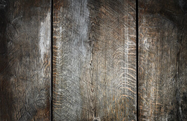 Vintage, rustic background. Rough dark aged wooden texture with space for text.