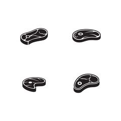 Beef steak icon set stock vector.