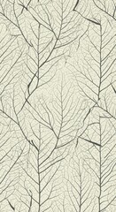 Delicate leaf vein pattern in subtle tea tones - vertical orientation
