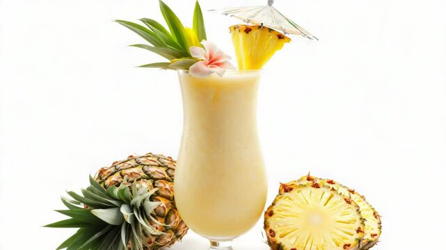 Fresh pineapple drink with a pineapple slice on top, perfect for summer or tropical themed events