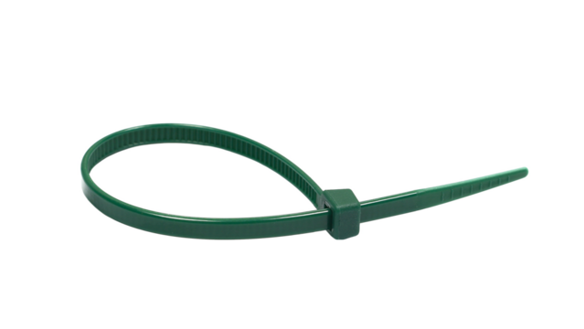 Flexible self locking plastic zip tie, strap isolated on white background, clipping
