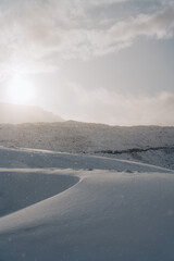 snow covered mountains