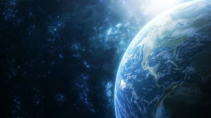 satellites fly against the background of the Earth in space