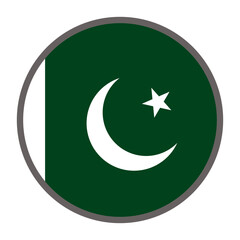 round flag of Pakistan country on white background vector
Vector round flag