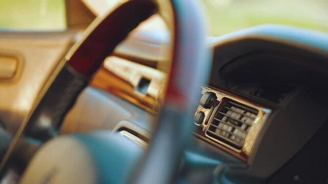 Elements of a toyota crown car, details of a rare car