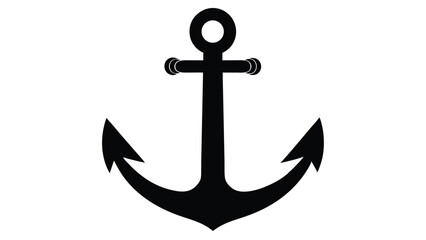 Classic Black Anchor Illustration Nautical Design Element