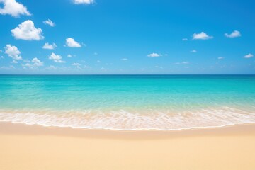 Obraz premium Beautiful Summer Beach Paradise with Expansive Copy Space and Vacation Appeal