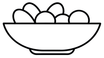 Simple Line Drawing of Fruit in a Bowl Fresh, Healthy, and Vibrant