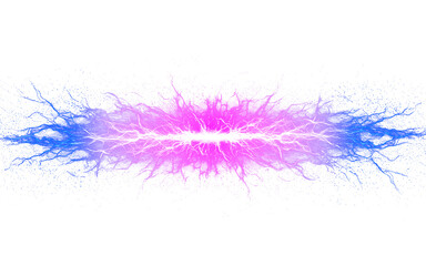 Fototapeta premium Vibrant Blue and Pink Electric Energy Burst Isolated on a transparent background