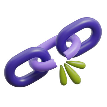 Brocken link 3D Icon