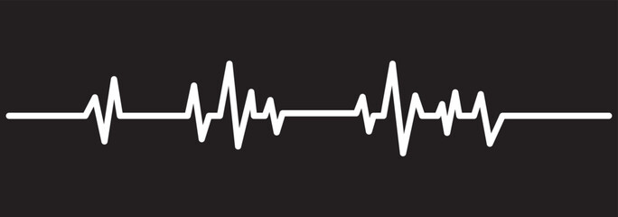 Red heartbeat line icon. Vector illustration isolated on a white background. Eps 10. With love in heart.