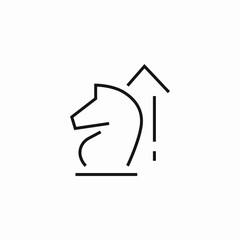 chess knight house icon sign vector