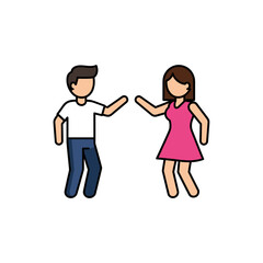 Joyful Couple Dancing A Vector Illustration of Happy People