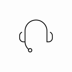 headset microphone support icon sign vector