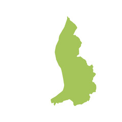 Map of Liechtenstein, sign silhouette. World Map Globe. Vector Illustration isolated on white background. Europe continent.