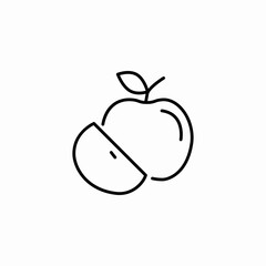 apple fruit slice icon sign vector