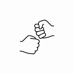 two fists bumping icon sign vector