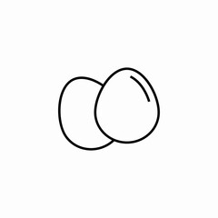 two oval eggs icon sign vector