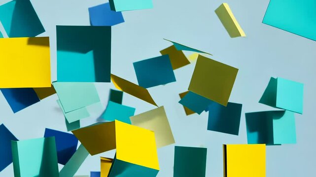 Colorful Geometric Sticky Notes Illustration in Square Shapes for Business Reminders