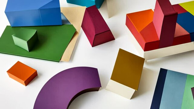 Colorful 3D Geometric Paper Cube Illustration for Business Reminders