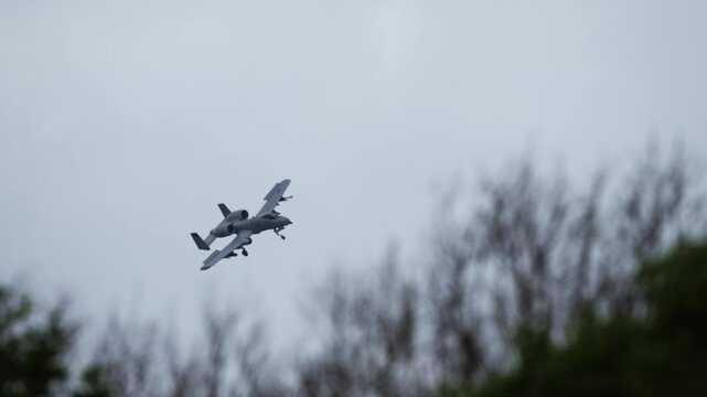 A-10 Thunderbolt II prepares to land at military base