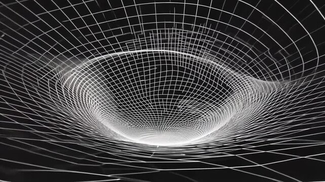 Futuristic Blue 3D Tunnel Pattern Illustration with Digital Technology and Binary Code Design