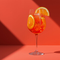 glass of cocktail aperol spritz