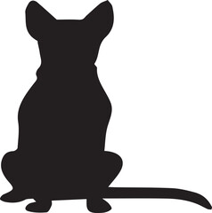 Dog Silhouette Vector &ndash; Black Outline Animal Illustration, Pet Icon, Canine Design, Simple Dog Shape for Logo, Sticker, or Wall Art