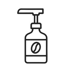 Obraz premium Coffee Syrup Bottle Line Icon – Minimalist Outline Design
