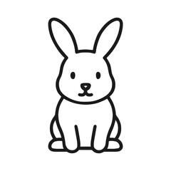 Obraz premium Minimalist Bunny Line Icon – Cute Rabbit Outline Symbol