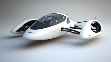 Futuristic white vehicle