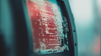 Retro computer screen with glitch effect