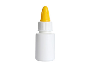 White glue stick bottle isolated on white, adhesive for craft and repair.