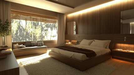 Fototapeta premium Modern bedroom interior