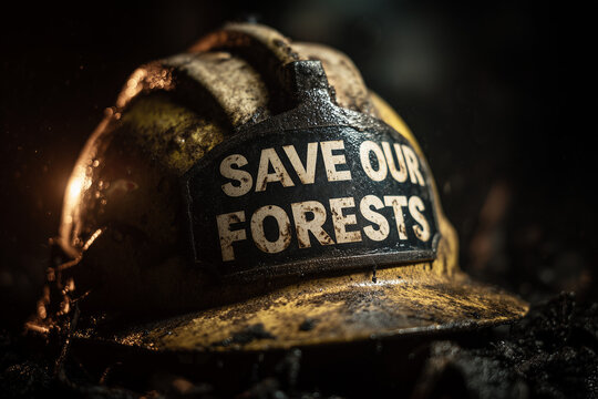 Hard hat: save our forest conservation message