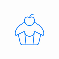 cupcake cherry top icon sign vector