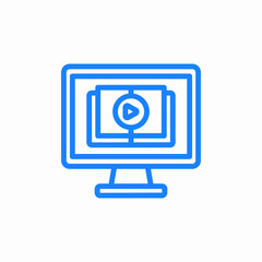 desktop video monitor icon sign vector