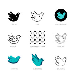 Each bird icon has its own creative design, and each design can meet the needs of different jobs.