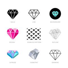 Each diamond icon has its own creative design, and each design can meet the needs of different jobs.
