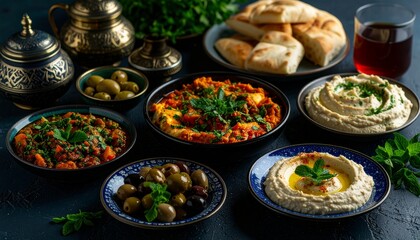 Middle Eastern Hotel Breakfast Feast