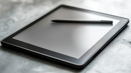 Tablet and stylus on a table