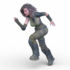 女性戦士　3DCGレンダリング