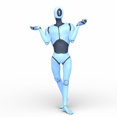 男性サイボーグ　3DCGレンダリング