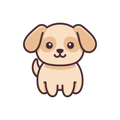 Adorable Cartoon Puppy  A Cute Vector Illustration of a Happy Dog for Your Projects