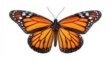 Obraz premium Monarch butterfly, vibrant colors, isolated on white
