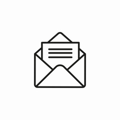 opened envelope letter icon sign vector