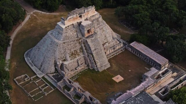 Top-Down View Of Uxmal Pyramid Of The Magician