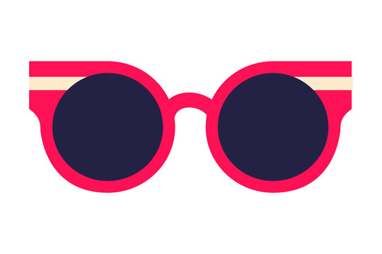Pink vintage, retro sunglasses with dark lenses. Perfect for summer designs, fashion graphics, social media post and trendy digital projects. High-res PNG, isolated on white background